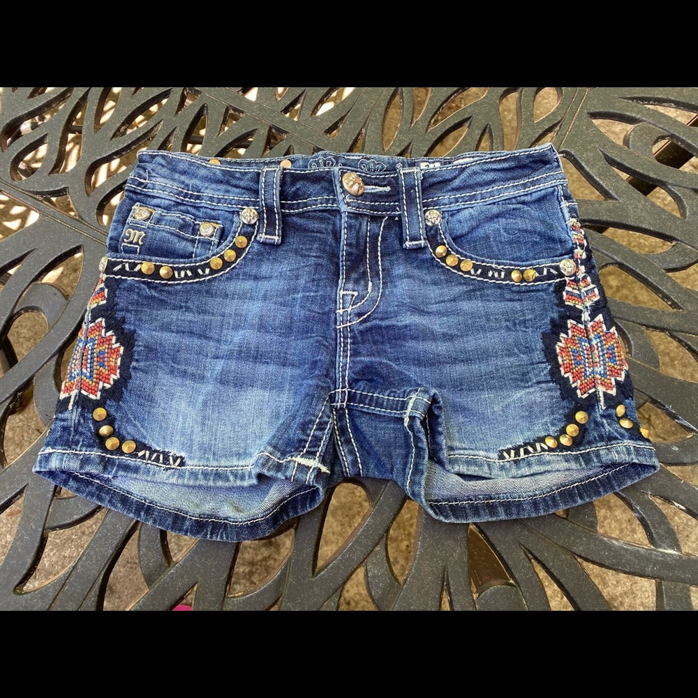 Miss Me Size 14 Girls Aztec Jean Shorts EUC